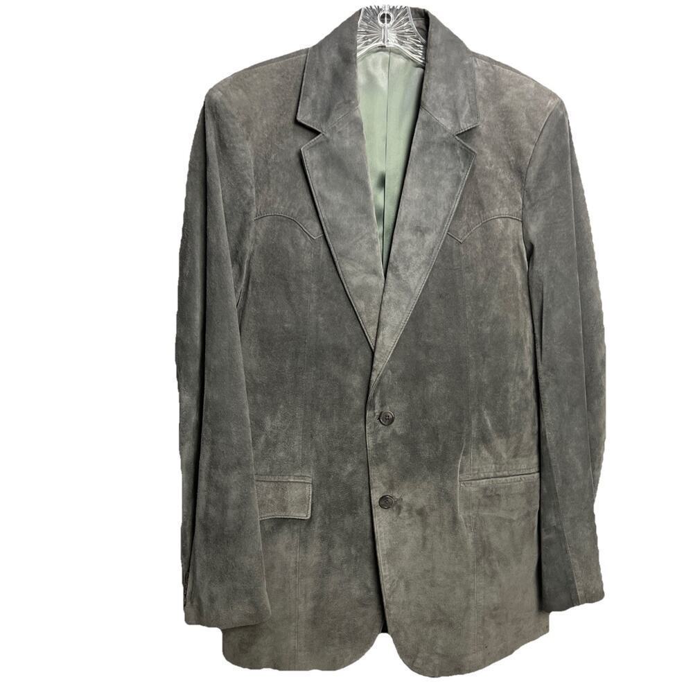 Oakridge By Scully Men's Western Suede Blazer Gray 42 Long Sport Coat Cowboy